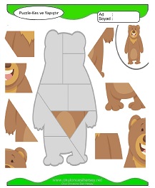 Puzzle Kes Yapıştır Çalışma Sayfaları